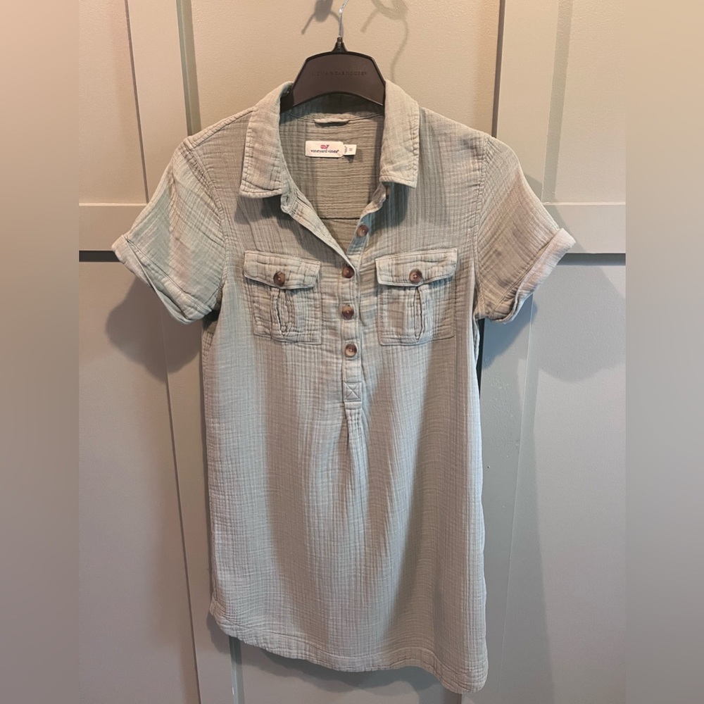 Vineyard Vines Sage Green Shirt Dress
